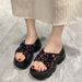 Shion Thick Soled Sandals And Slippers For Women S Outerwear Summer New Sequin Square Root Flip Flops All Match High Heeled_voghion.com