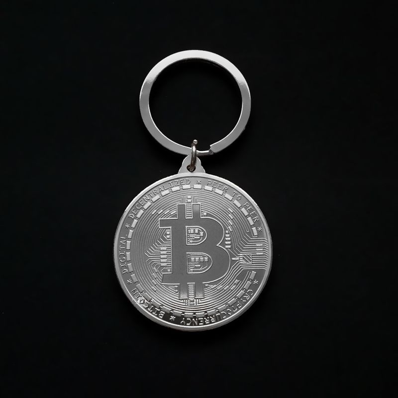 Fashion Bitcoin Design Glass Cabochon Ciondolo in metallo Classic Uomo Donna Portachiavi Portachiavi Gioielli Portachiavi Regali_voghion.com