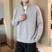 Herrenbekleidung Pullover Strickjacke dünner Pullover Herren trendiger einfarbiger Langarm-Reißverschluss Herrenmantel_voghion.com