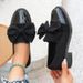 Chunky Round Toe High Heels With Bow Plus Size Women's Shoes_voghion.com