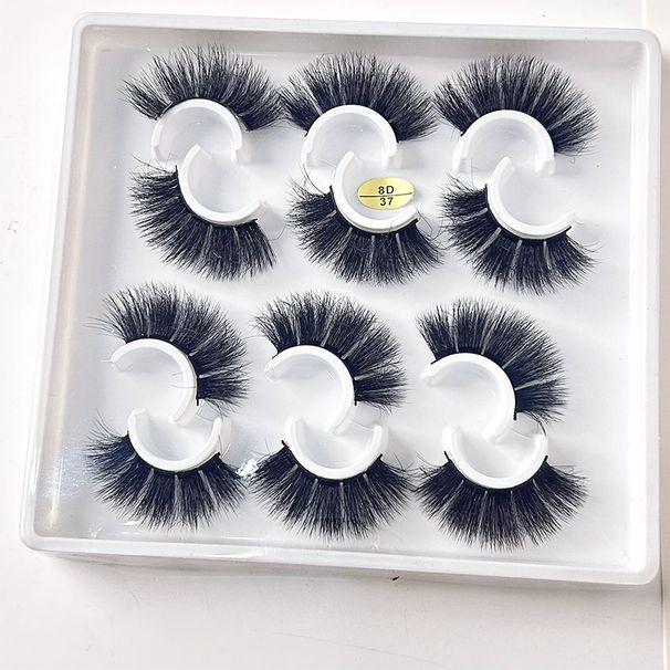 8D Fluffy Nepwimpers - Set van 6 paar (Natuurlijk & Volumineus, Rommelige, Wapperende Look, Ultralicht voor Dagelijkse Glamour)_voghion.com