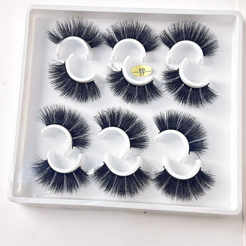 8D Fluffy False Eyelashes - 6-Pair Set (Natural & Voluminous, Messy Wispy Look, Ultra-Lightweight For Everyday Glam)​​_voghion.com