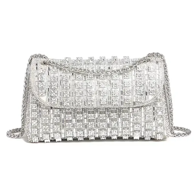 Borse da sera e da donna con strass scintillanti, borsa a tracolla firmata, pochette in cristallo lucido_voghion.com