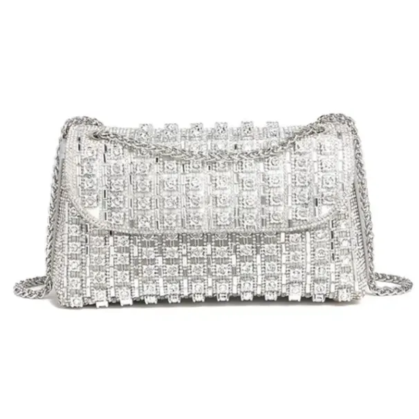 Borse da sera e da donna con strass scintillanti, borsa a tracolla firmata, pochette in cristallo lucido_voghion.com