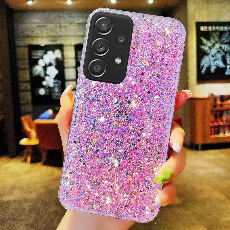 Shiny Glitter Custodia In Silicone per Samsung Galaxy A12 A22 A32 A42 A52 A72 A11 A21S A31 A51 A71 A81 A02S A03S 4G 5G Morbido Bac_voghion.com