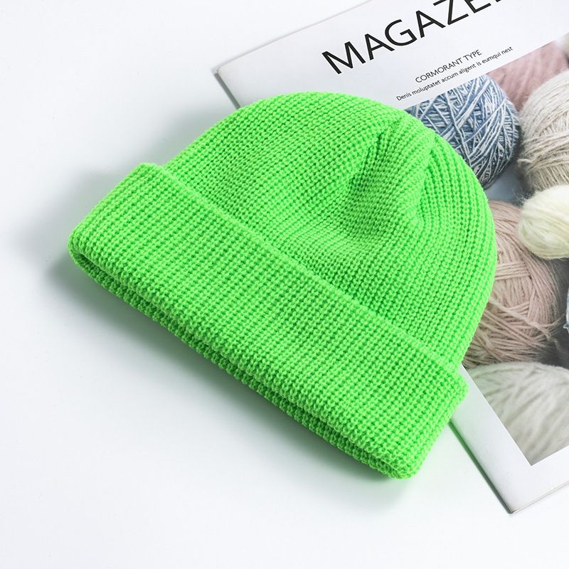 Unisex Winter hat warm knitted casual beanie skull cap men's gift warm cuff beanie cap turn up hat_voghion.com