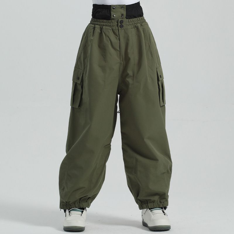 Naujos žieminės moteriškos vėjui nelaidžios, šiltos, vandeniui atsparios lauko viengubos ir dvigubos plokščios laisvos vyriškos slidinėjimo kelnės_voghion.com