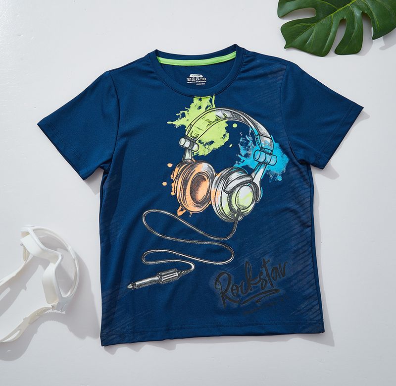 Kids Clothing Boys' elastic outdoor quick-drying headphones colorful printed children's T-shirts half-sleeves big children's loose sweatshirts_voghion.com