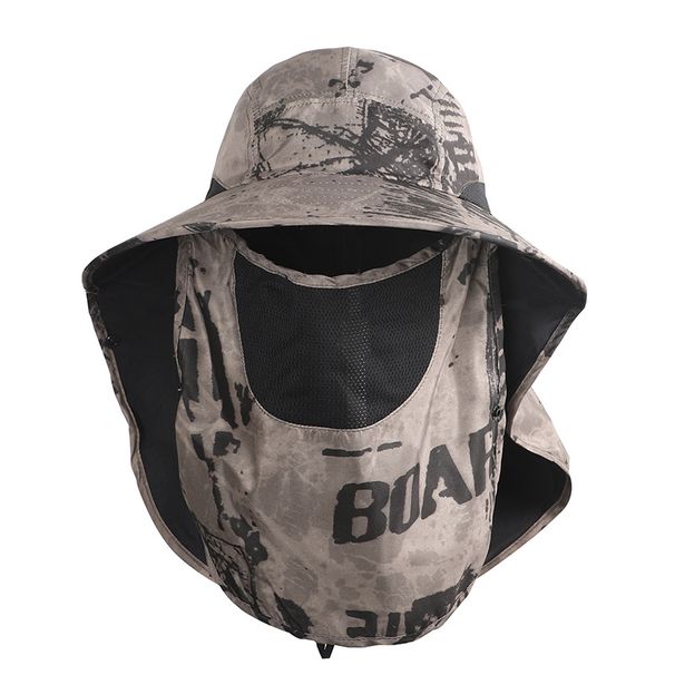 Cappello unisex con protezione UV e protezione per collo e viso - UPF 50+, leggero e ad asciugatura rapida per pesca, escursionismo e attività all'aperto._voghion.com