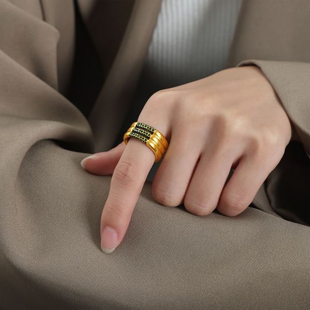 Anello impilabile a tre strati in acciaio al titanio con zirconi cechi multicolore, anelli per donna, taglia 6/7/8_voghion.com