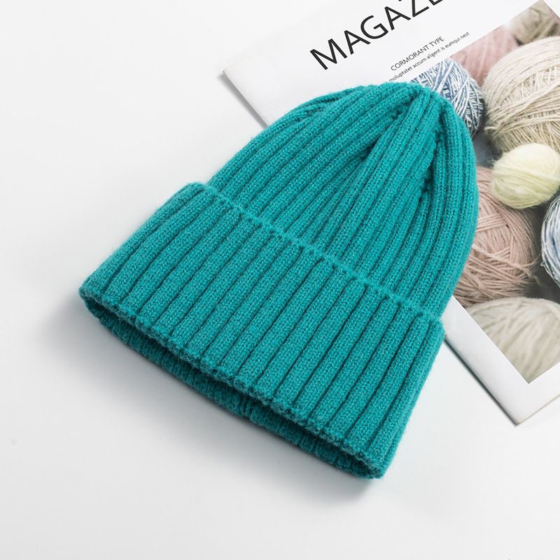 Cappello lavorato a maglia autunnale e invernale da donna, moda in cotone e cashmere, edizione coreana, caldo cappello lavorato a maglia, tinta unita, con flangia, con cappuccio da uomo, alla moda_voghion.com