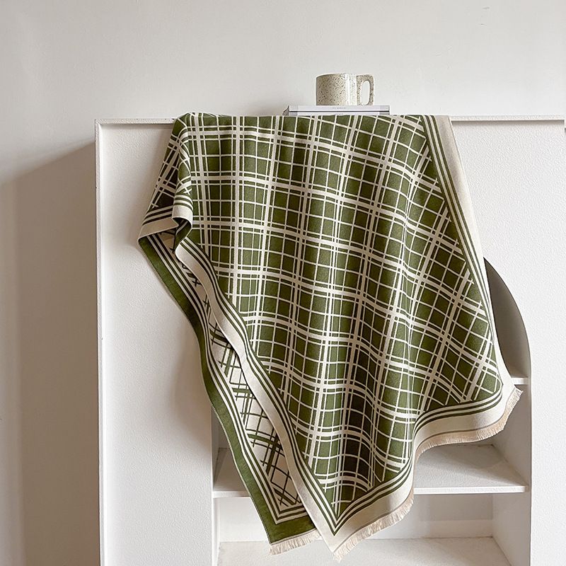 Sciarpa scozzese in cashmere alla moda in stile britannico, spessa, bifacciale, abbinata ai colori, nappa, da donna occidentalizzata_voghion.com