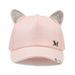 new meow Women's Summer fall black white Pink ears Cat Baseball cap with rings and lace cute girl hat_voghion.com