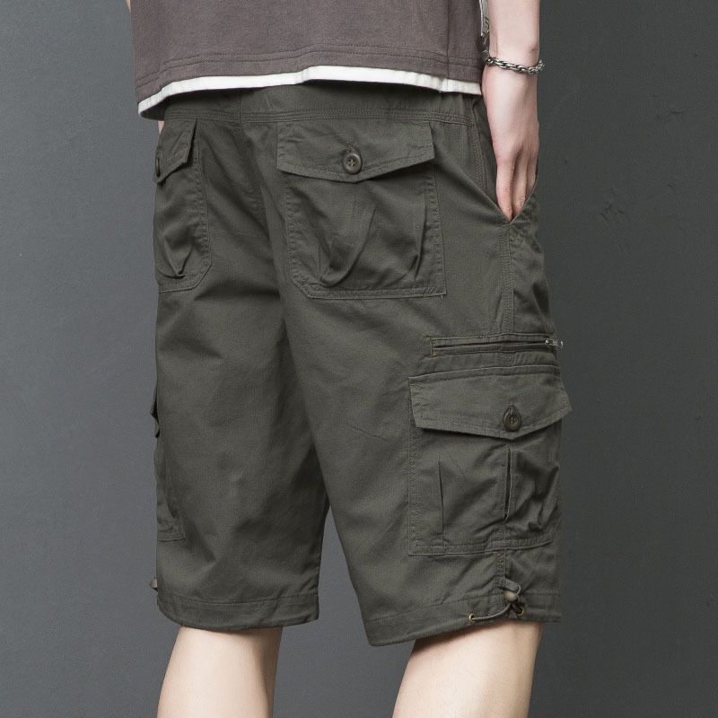 Premium Products Premium Products Modische Seven Work Shorts für Herren im Sommer, neue lockere, elastische Split-Hose mit mehreren Taschen für Jugendliche_voghion.com