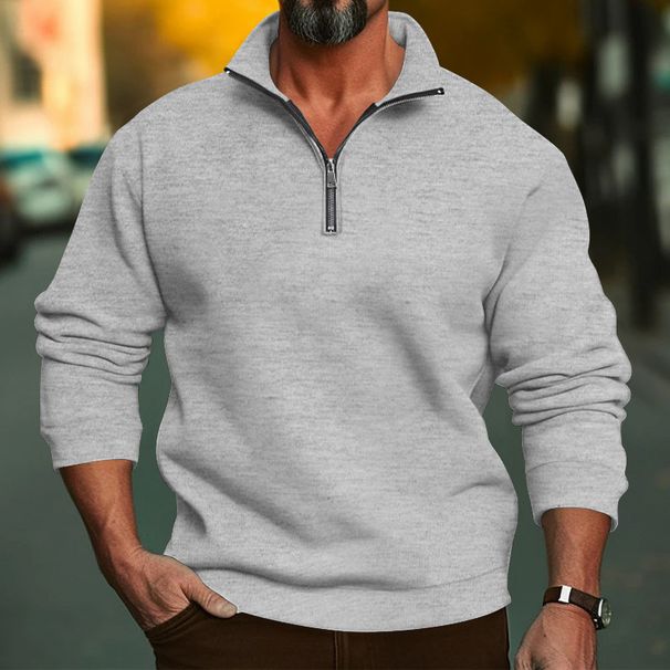 Men's Half-Zip Pullover Sweatshirt - Slim Fit Long Sleeve, Breathable & Stylish (S-XXXL)_voghion.com