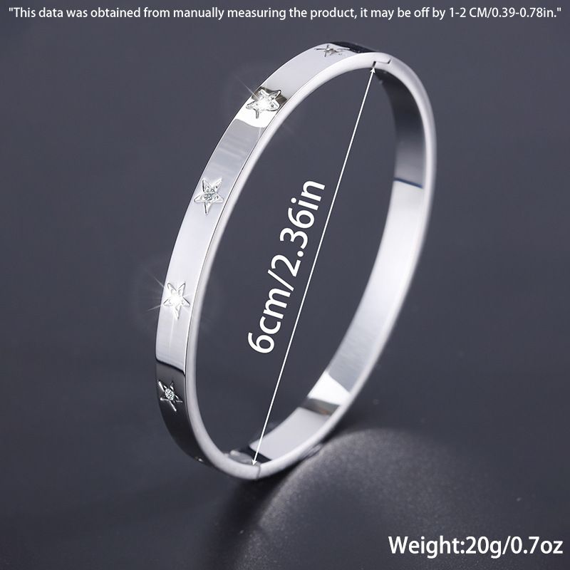 Bracciale unisex in acciaio inossidabile con stella a cinque punte e diamanti per donna, alta moda, squisito placcato in oro, gioiello resistente allo sbiadimento_voghion.com