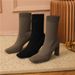 Stivali da donna con tacco sottile e quadrato, nuovi stivali autunnali e invernali in maglia, stivali elastici con tacco alto, stivali corti_voghion.com