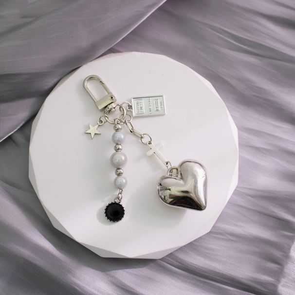 Portachiavi per auto con ciondolo a forma di croce, orso, amore e metallo, stile Instagram, dolce e fresco._voghion.com