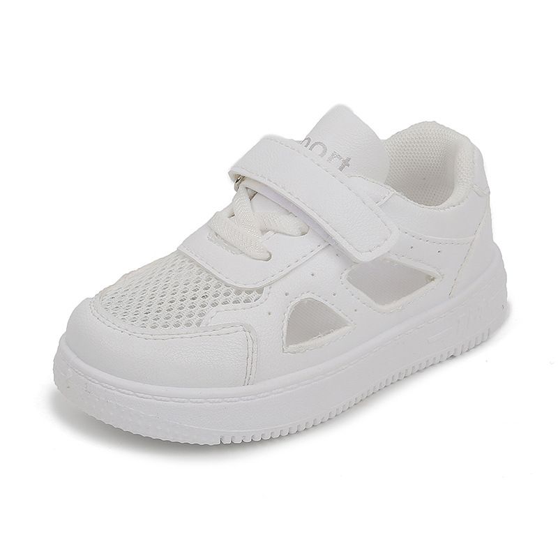 Kanner kleng wäiss Schong Summer Sportschuhe Jongen Atmungsaktiv Mesh Schong ausgehielt Meedercher Casual Board Schong Weich Sohlen Puppelchersschong_voghion.com