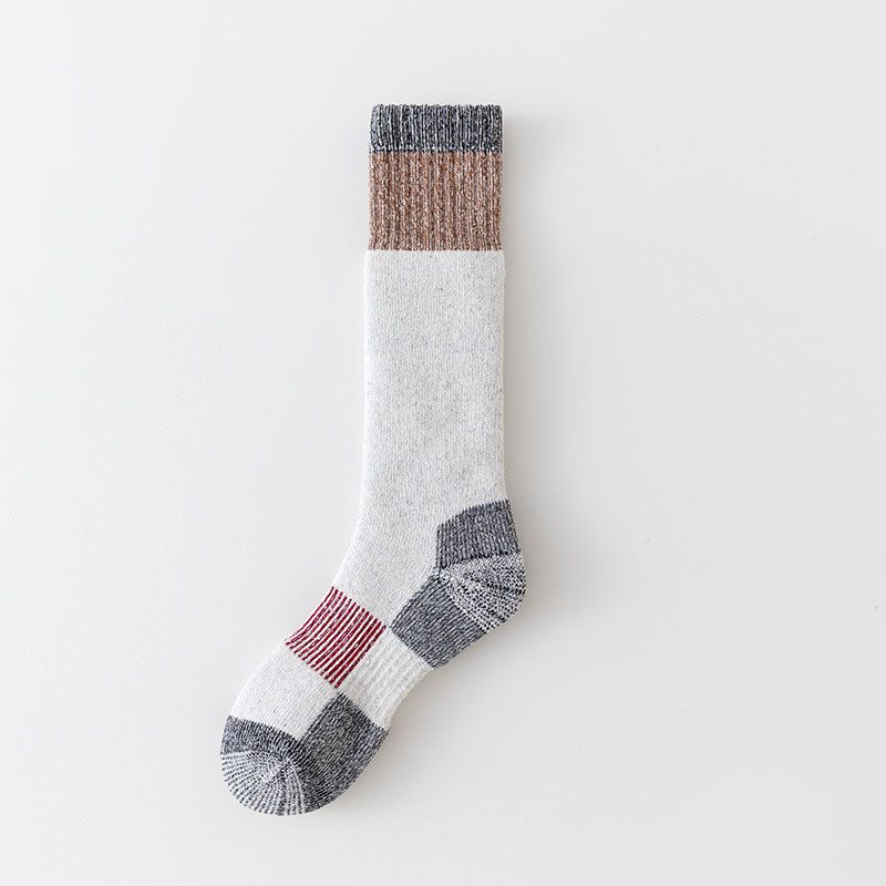 001 Sonbahar Kış Yün Termal Erkek Baldır Kalınlaştırılmış Polar Açık Hava Sporları Uzun Soğuk Geçirmez Yürüyüş Kayak Çorapları_voghion.com