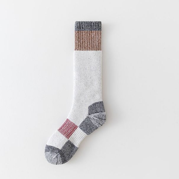 001 Sonbahar Kış Yün Termal Erkek Baldır Kalınlaştırılmış Polar Açık Hava Sporları Uzun Soğuk Geçirmez Yürüyüş Kayak Çorapları_voghion.com