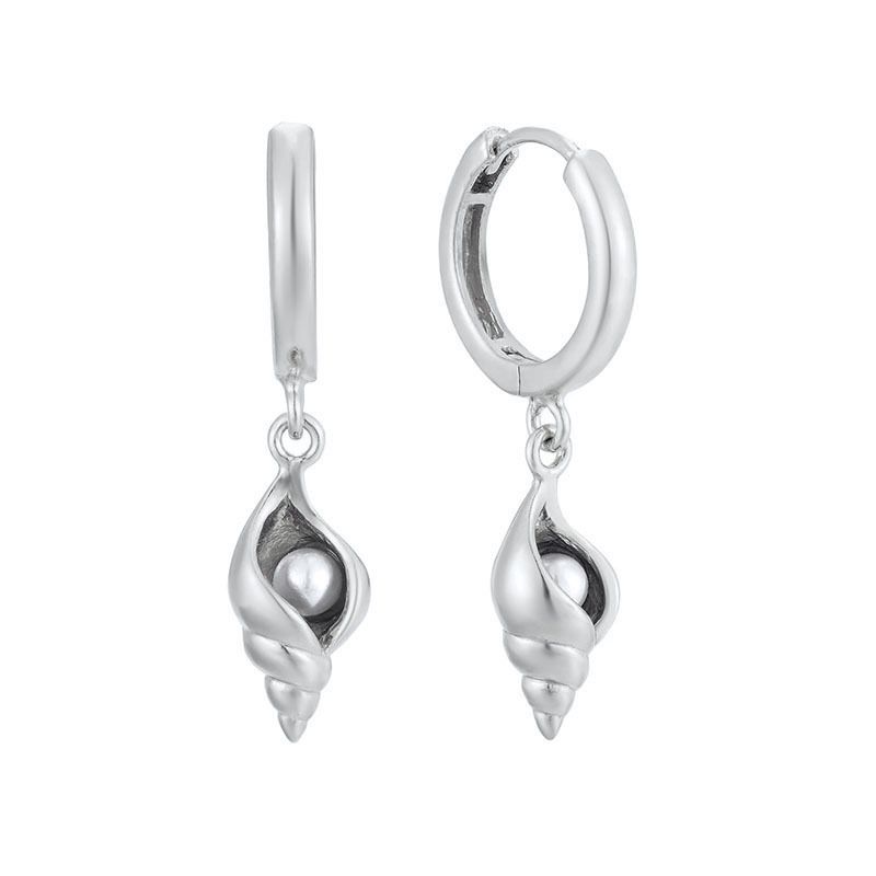 Damenschmuck S925 Silber Nadel Licht Luxus Ins Style Perle Muschel All Match Ohrclip Ohrringe Persönlichkeit Stapelohrringe_voghion.com