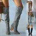 Modische, lässige Retro-Stiefel aus Denim mit langen Knien und quadratischen High Heels für Damen Bottes Womens Botas De Mujer atos 240911_voghion.com