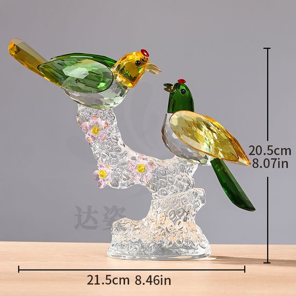 Ornement d'oiseau pie en verre cristal, décoration pour salon, chambre ou maison, cadeau de mariage haut de gamme, pendaison de crémaillère_voghion.com