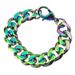 Bracciale a maglie cubane in acciaio inossidabile color arcobaleno per uomo e donna, regalo di gioielli_voghion.com
