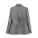 7292 Autumn New Women's Double-Breasted Blazer + Houndstooth Casual Shorts Set_voghion.com