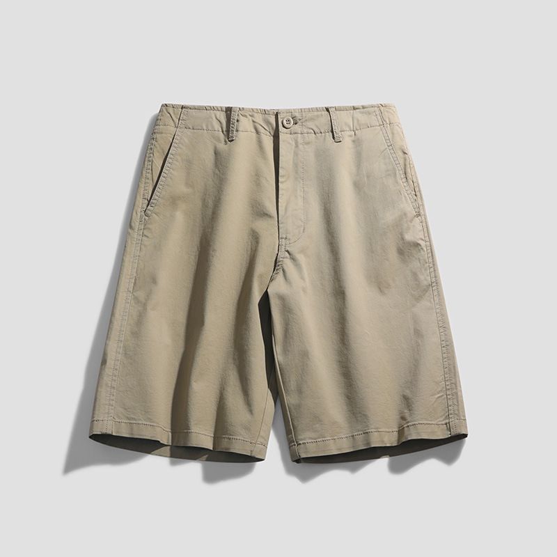 Loose Straight Leg Capris Basic Simple And Slightly Elastic Men's Shorts, Summer Solid Color Casual Pants_voghion.com