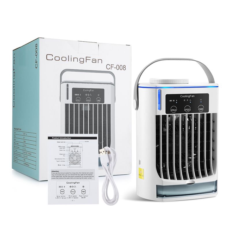 Air Mini kaasaskantav konditsioneeri ventilaator Külma vee konditsioneer Aurustav õhujahuti udu jahutusventilaator USB toide_voghion.com
