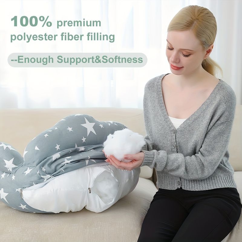 Adjustable Multifunctional Pregnancy Pillow With Removable Cover - Soft Support For Back, Legs & Belly, Ergonomic Comfort For Women_voghion.com