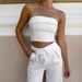 Damenbekleidung Weißes Tube-Top Weste Hohe Taille Lose Schlanke Hose Anzug Mode Neuer Zweiteiler Anzug Für Frauen_voghion.com