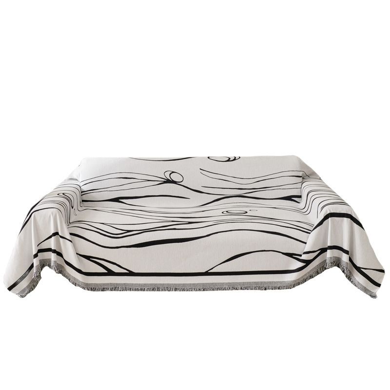 Copridivano in ciniglia – Copridivano antiscivolo ed elasticizzato, coperta monoblocco a copertura totale (diverse misure e colori, motivo a righe)_voghion.com