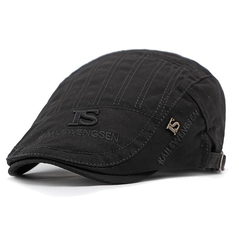 Retro Fashion IS Iron Label Embroidered Beret Autumn And Winter New Style Men's Painter Forward Hat_voghion.com