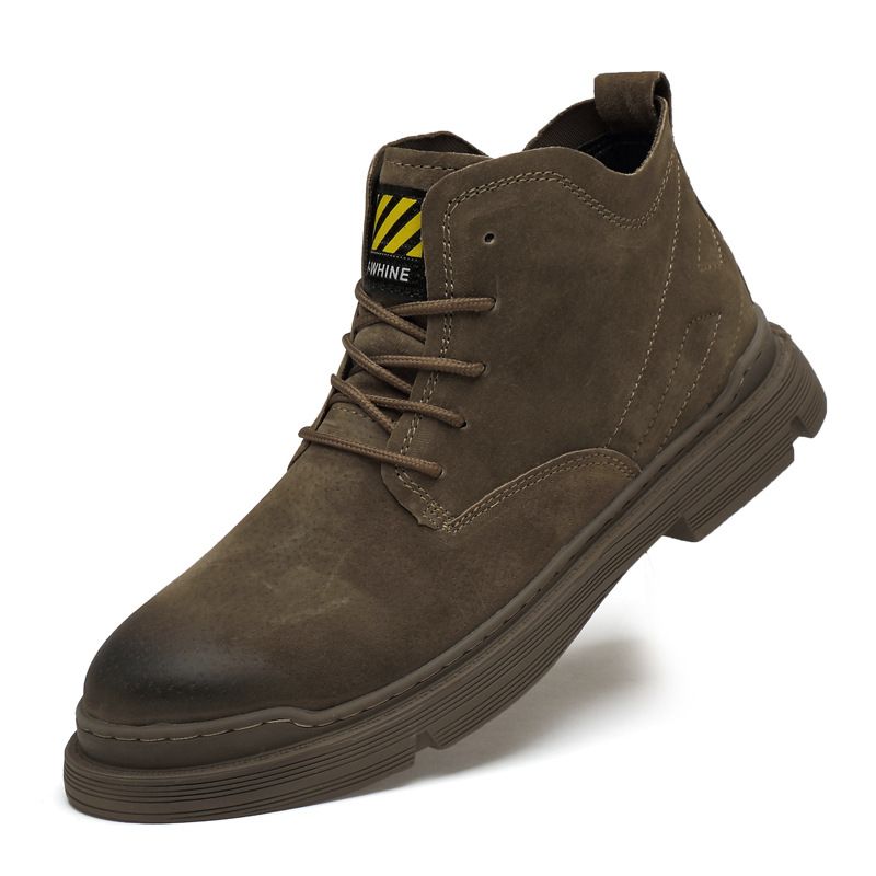 Men's Casual Men's Leather Boots Front Breathable Martin Boots Low Heel Tooling Boots Non-slip Bottom_voghion.com