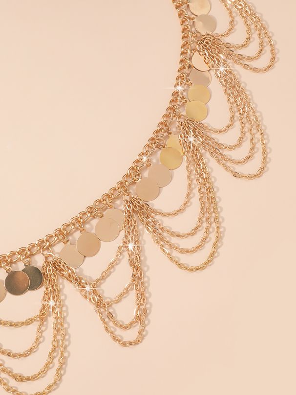 New Accessories Belly Dance Waist Chain Round Personality Punk Metal Chain Performance All Match Body Chain_voghion.com