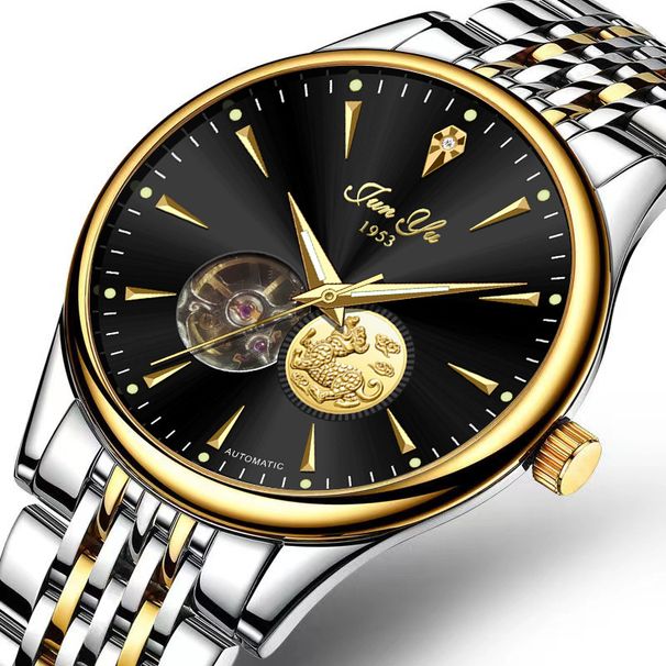 Orologio meccanico completamente automatico da uomo JUNYU con fibbia a farfalla impermeabile, tourbillon, orologio da uomo_voghion.com