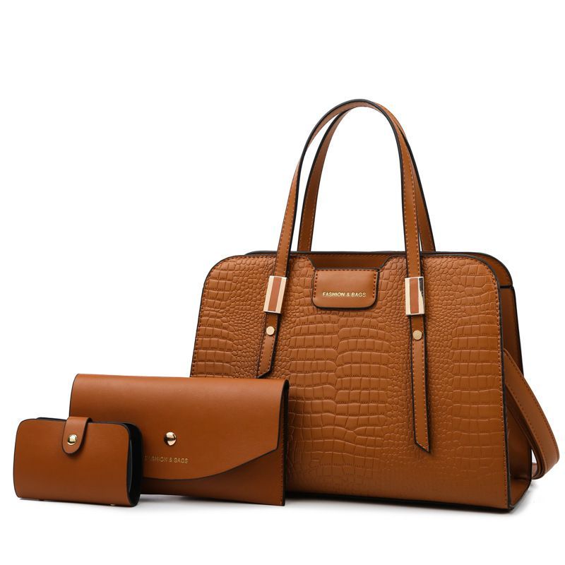 Handtaschen 2024 neue mehrteilige geprägte Einzel-Schulter-Umhängetasche Mutter-Kind-Tasche Außenhandel Damentasche_voghion.com