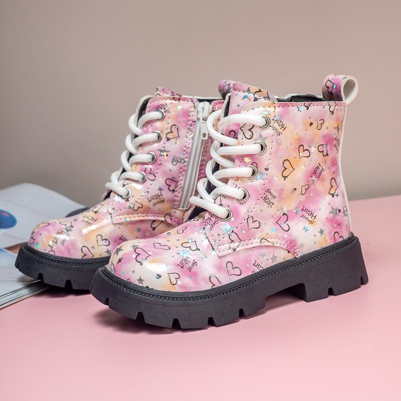 Girls' shoes, children's Martin short boots, 2024 new versatile autumn and winter styles, British style princess pink_voghion.com