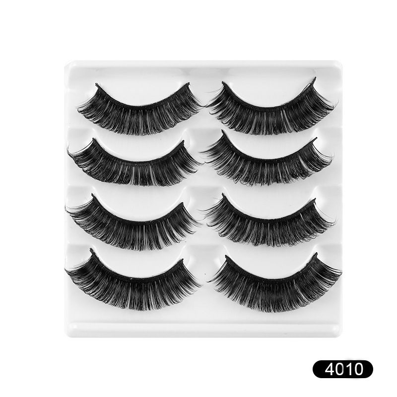 Lash extension set Thick False Eyelashes 4 pairs of natural fiber eyelashes Curl eyelashes_voghion.com