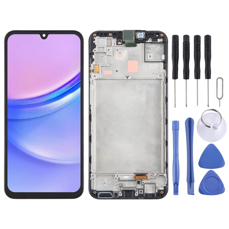Für Samsung Galaxy A15 5G SM-156B Original-LCD-Bildschirm-Digitalisierer, komplette Baugruppe mit Rahmen (schwarz)_voghion.com