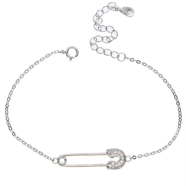 Collana e bracciale a forma di graffetta in argento sterling 925 con zirconi cubici, gioielli da donna, minimalisti e alla moda, impilabili._voghion.com