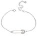 Collana e bracciale a forma di graffetta in argento sterling 925 con zirconi cubici, gioielli da donna, minimalisti e alla moda, impilabili._voghion.com