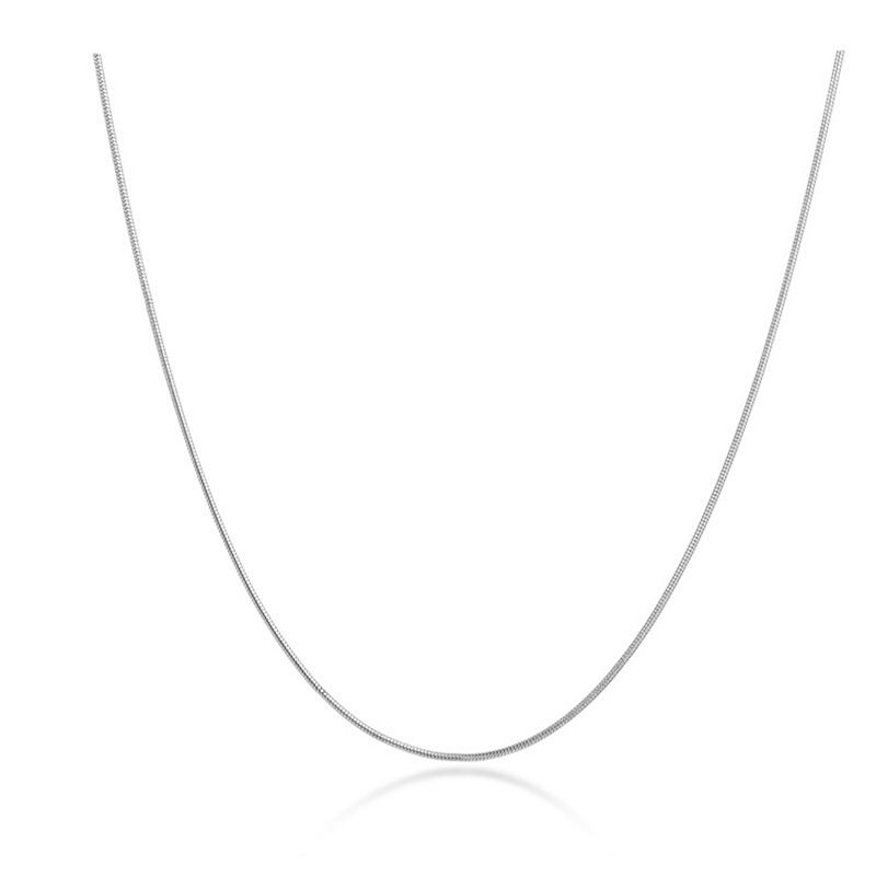 Catena da donna alla moda in acciaio inossidabile, semplice, mini, sottile, rotonda, a forma di serpente, da 1 mm e 2 mm, stile INS per clavicola_voghion.com