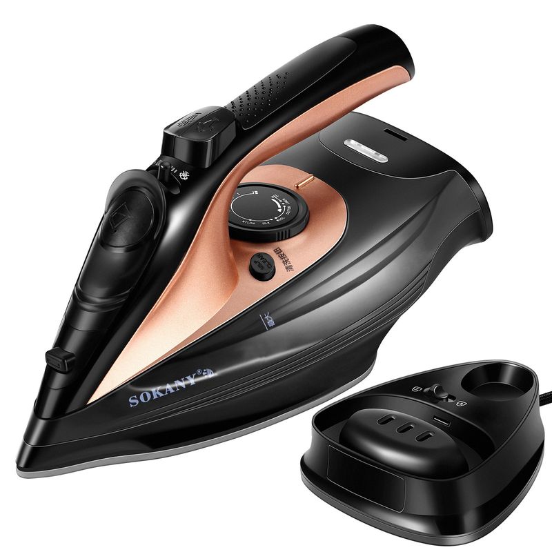 EU Standard Handheld Cordless Steam Clothes Ironing Machine, Wireless With Stand, Portable Electric Iron_voghion.com