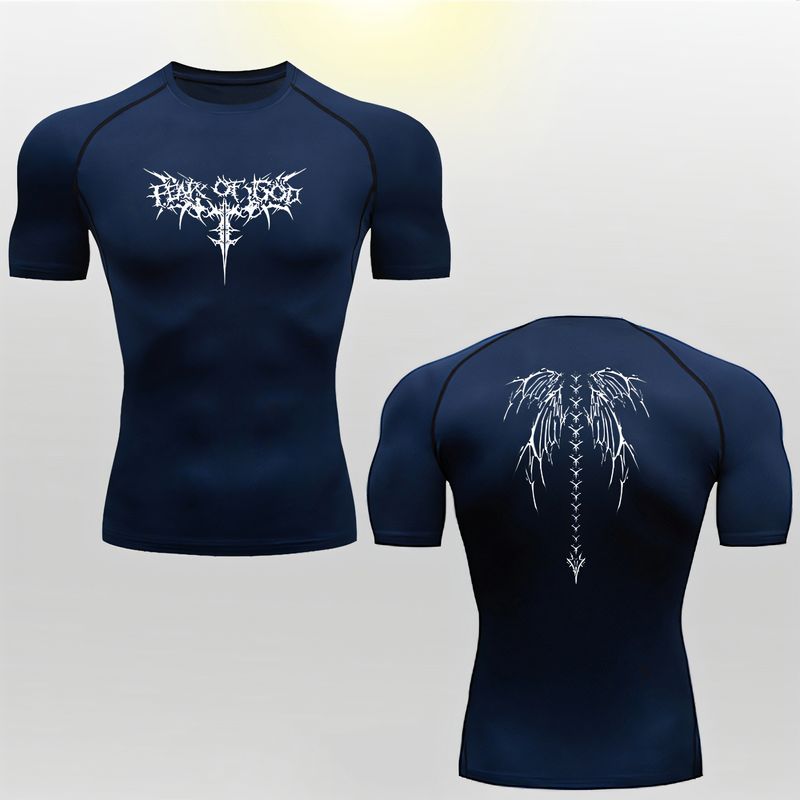Anime 2D-prindiga body T-särk, kiiresti kuivav, elastne spordipluus, piiriülene müük meestele, Fiess riided_voghion.com