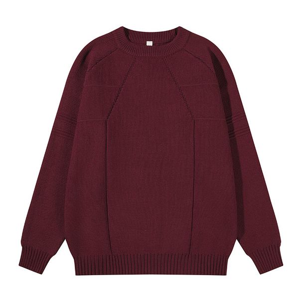 Herrenbekleidung Herren Roter Strickpullover Winter Rundhalspullover Bequeme Casual Tops Für Das Sternzeichen Jahr_voghion.com