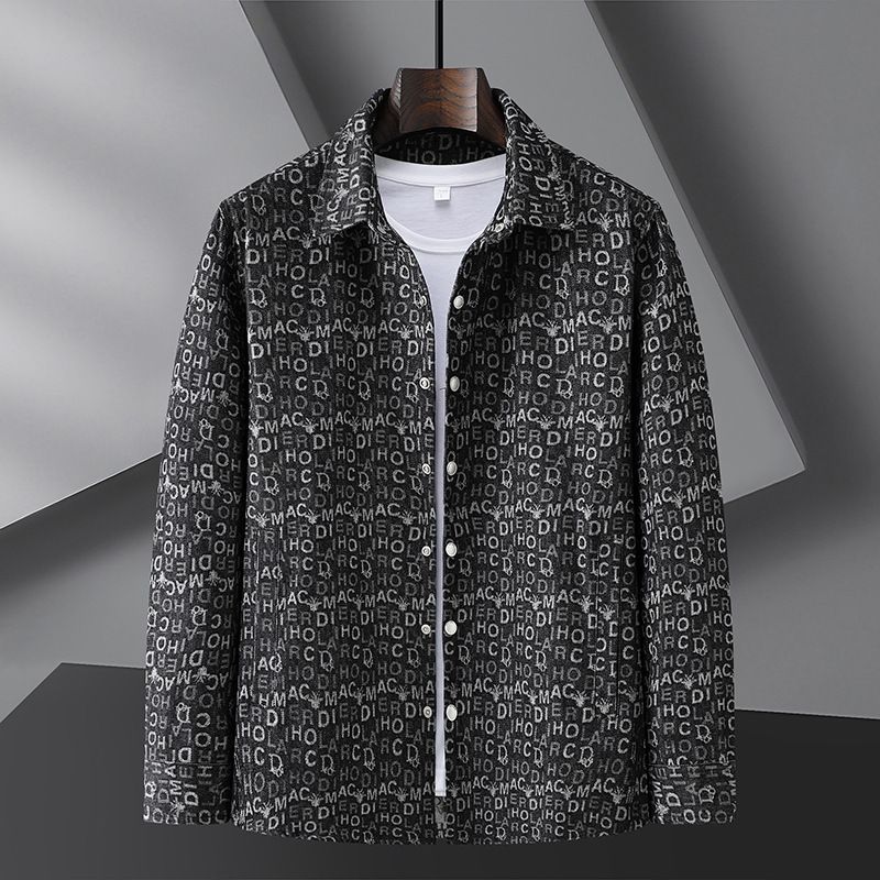 Giacca di jeans da uomo, casual, ampia, mimetica, con cappuccio, grande, a fiori_voghion.com